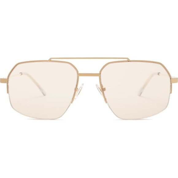 Aviator Sunglasses Metal Frame Semi-Rimless UV400 Protect Unisex